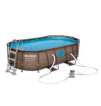 PISCINE BESTWAY POWER STEEL VISTA OVALE 4,27x2,50x1,00 TRESSEE